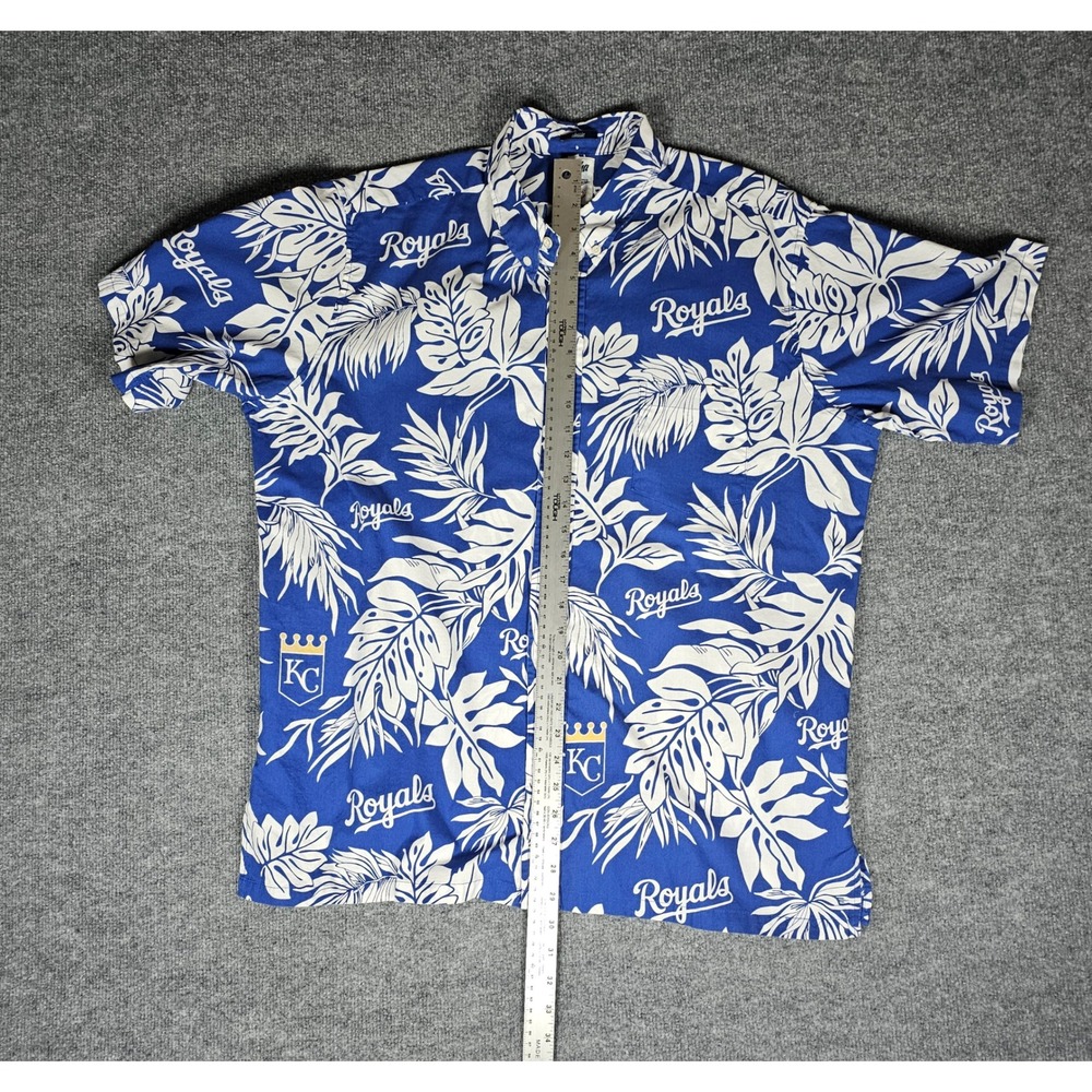 Reyn Spooner MLB Kansas City Royals Hawaiian Shirt Mens XL Blue Floral Cotton - Picture 5 of 10